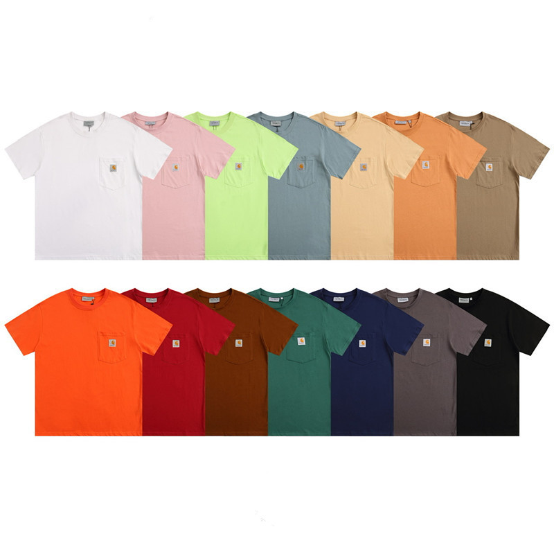 Cross-Border 2024 Carhartt Pocket Series T-Shirts for Men and Women, Couple Style, Casual Short-Sleeve and Long-Sleeve Trendy Brand