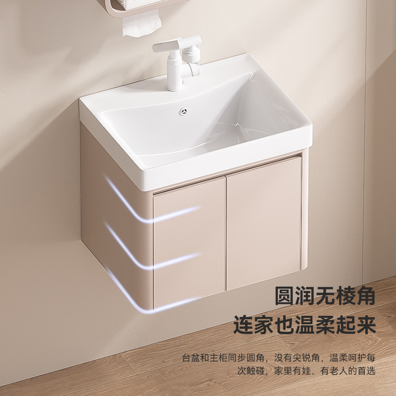 gabinete de baño de casa pequeña lavabo de baño lavabo de abeja de almacenamiento gabinete de baño combinación lavabo cerámico integral image 3
