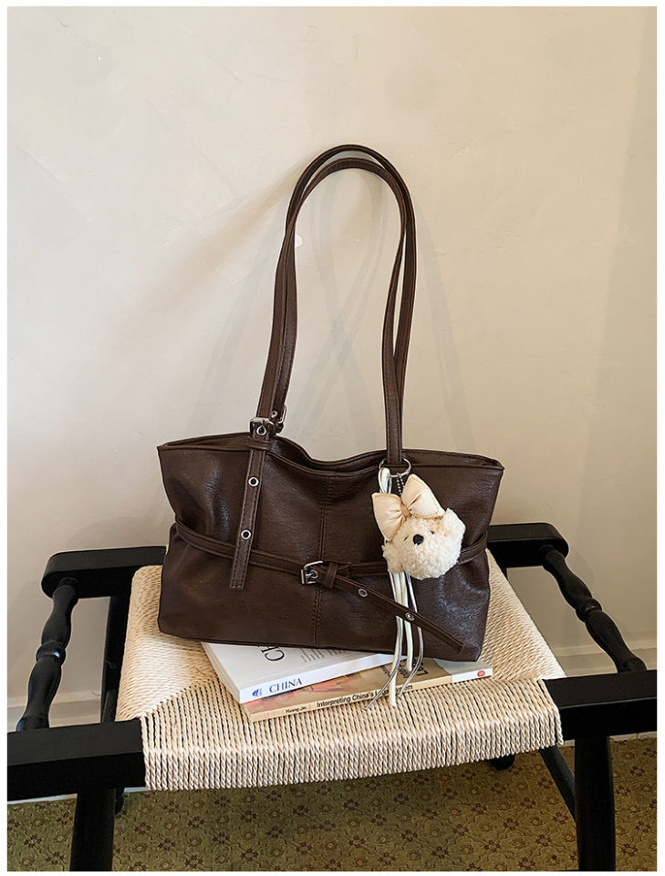 Túi nách nữ dáng hộp ngang phong cách đường phố, túi tote đeo vai đơn giản dung lượng lớn — Bạc không có mặt dây chuyền, Gạo trắng không có mặt dây chuyền, Màu cà phê Không có mặt dây chuyền, Màu hồng không có mặt dây chuyền chi tiết 40