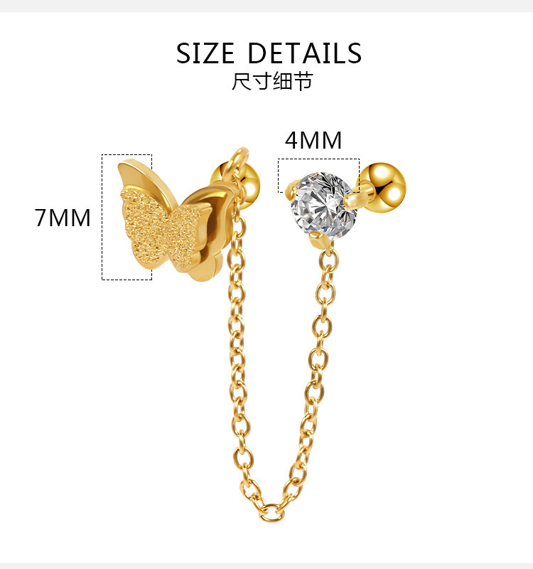 Pointed titanium steel lip stud product view