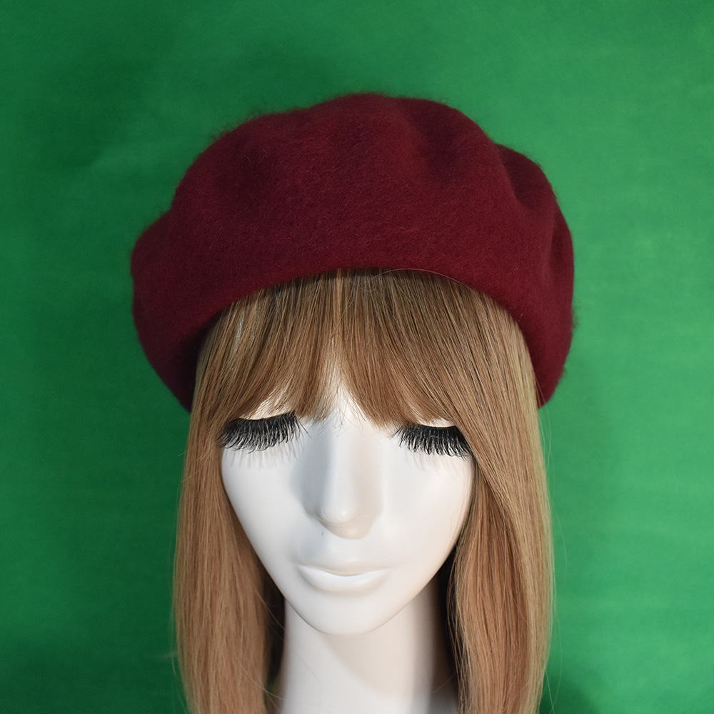 Unisex dam ull premium basker Höst/vinter vintage målarhatt Newsboy hatt rosa_voghion.com