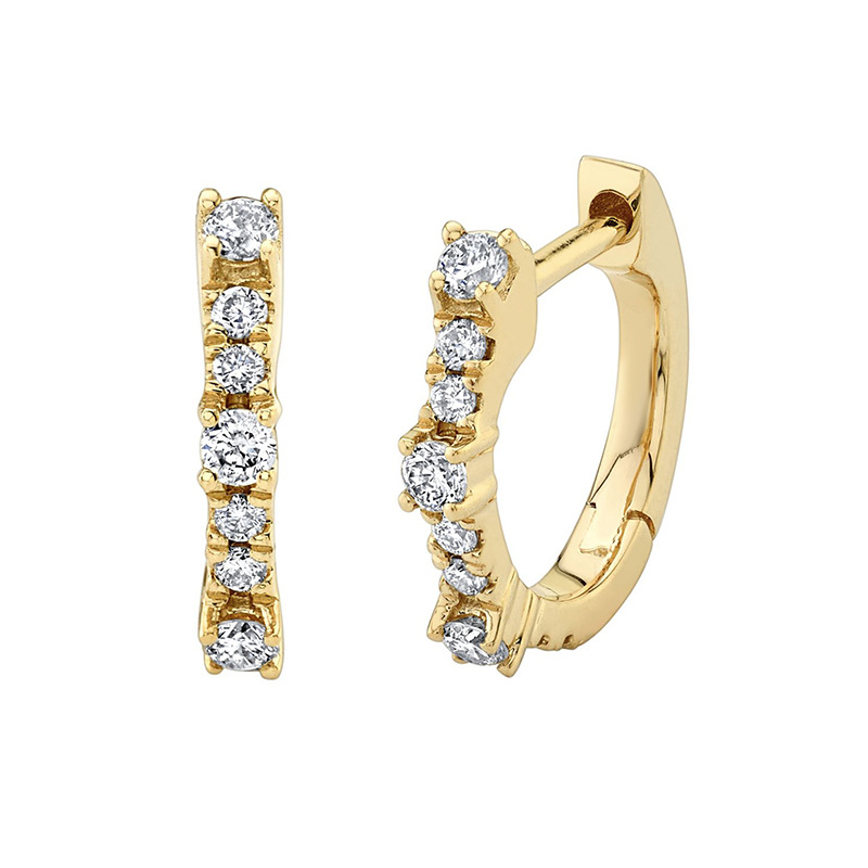 fashion 925 silver needle geometric irregular inlaid zircon copper earrings