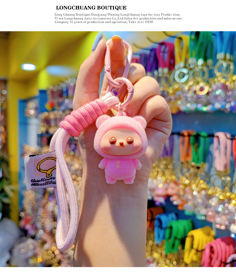 32g Weight Spring Ring Trigger Clasp Closure Clasp Closure Type Bag Pendant, Keychain Classification 1 Piece Quantity Daily, Street Occasion Resin, Flocking Material Animal, Cartoon Character Pattern Cute, Sweet Style 1 Piece Cute Sweet Animal Cartoon Character Resin Flocking Spring Ring Trigger Clasp Closure Bag Pendant Keychain 8