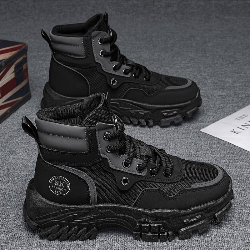Botas Martin para hombres primavera transpirable de alto impacto británico botas de herramienta retro al aire libre montañismo deserto botas de combate ruibarbo