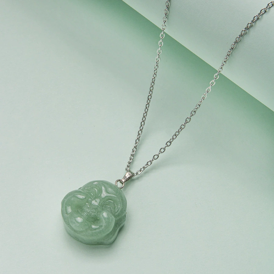 Creative organic agate carved pendant stainless steel, necklace, nail decoration, with gem