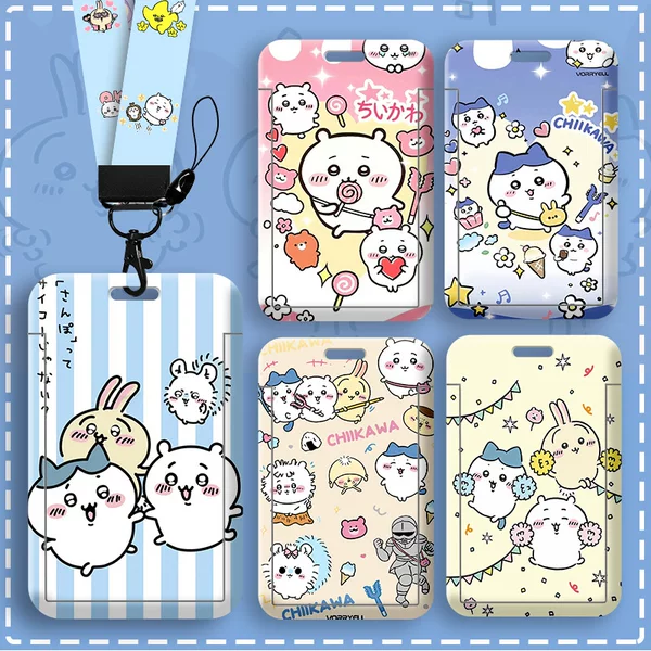 Jiikawa Cartoon Student Meal Card Bus Card Ic Card Cross-Border Product Card Holder Sliding Cover Meal Card Holder