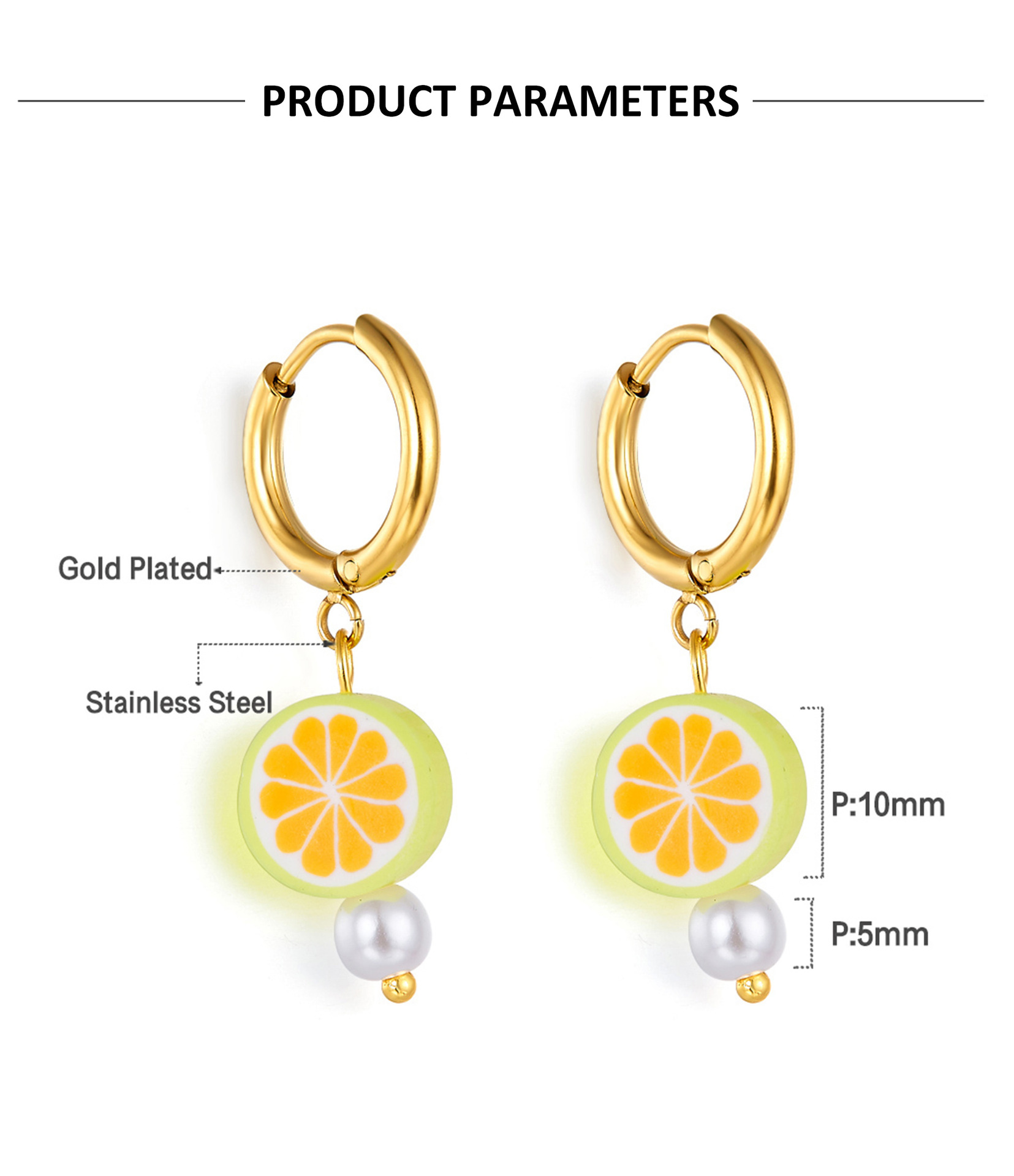 Sweet Smiley Face Stainless Steel Plating Drop Earrings 1 Pair