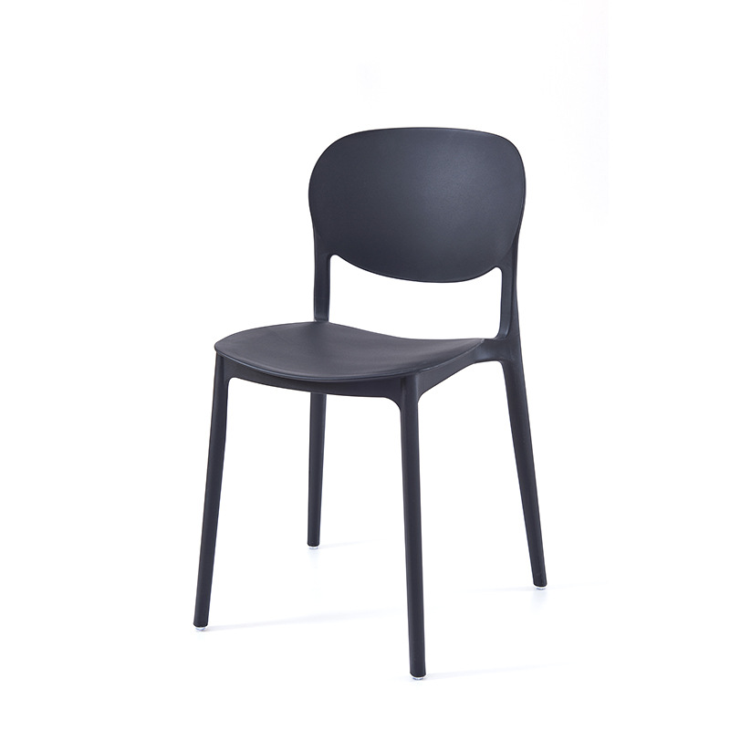 silla de comedor de plástico con respaldo apilable simple silla de ocio al aire libre gruesa silla de conferencia de alto nivel