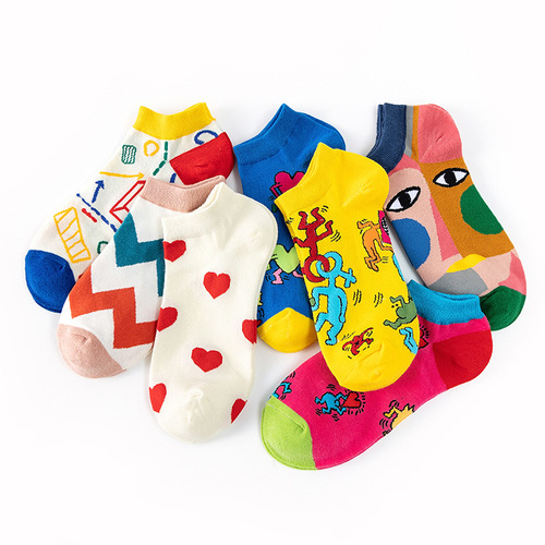 Summer thin boat socks for men, new style trendy striped socks for women, breathable and sweat-absorbent, Instagram-style short socks, cross-border wholesale