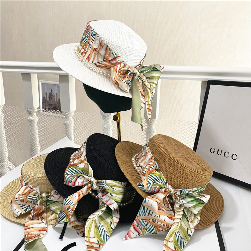 Unisex Vintage Style Solid Color Flat Eaves Straw Hat display picture 1