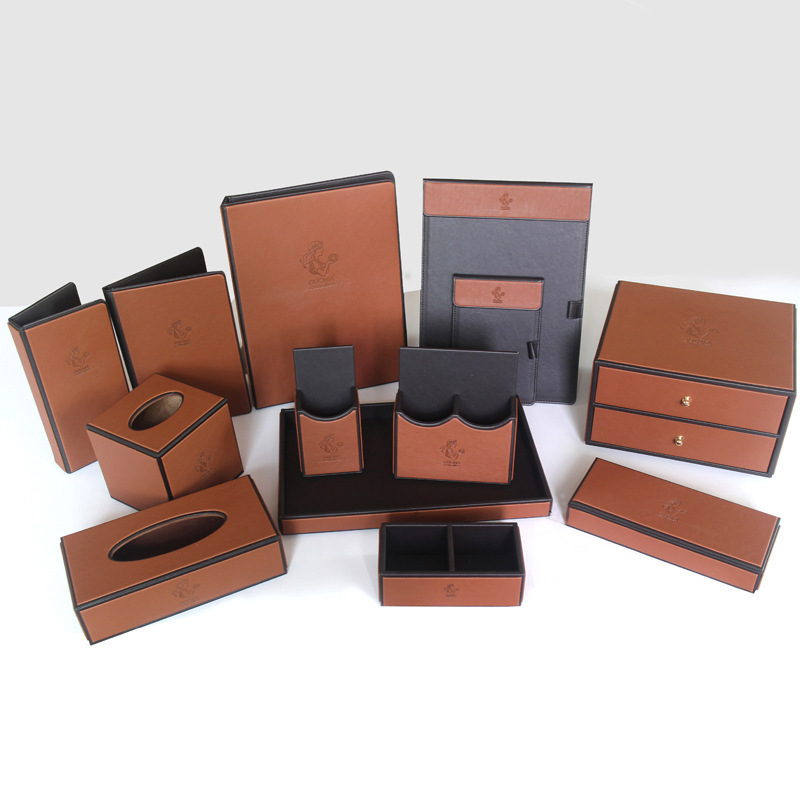 Hotel Room Leather Goods Set Service Guide This Remote Control Stand Tea Bag Toilet Washstand Storage Box logo