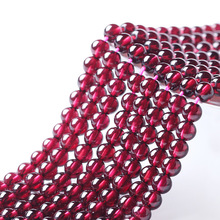 收藏级酒红石榴石水晶散珠长串手链项链女多圈散珠手串半成品配饰