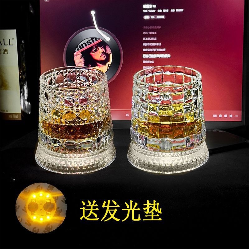 Creativo lujoso giratorio taza de whisky taza de vidrio de cristal casero taza de Mairen
