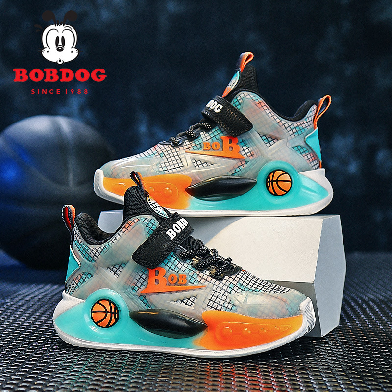 Babu bean luminous sports 2024 spring and autumn mesh breathable large children's sh, boys' fluorescent basketball_voghion.com