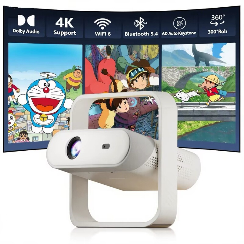 J6 New Projector Home Bedroom Ultra High Definition 1080P Autofocus Genuine Software International Version Projector