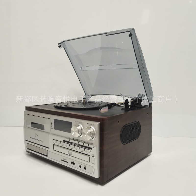 国境を越えたレトロなレコード機cdプレーヤーテープusbラジオFM/AM多機能bluetoothオーディオ蓄音機|undefined