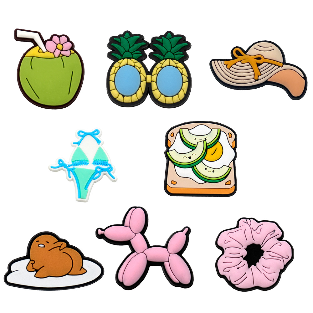 100 PCS/Package Quantity Star Fruit Bow Knot Shoe Accessories PVC Comfort Slippers Winter Summer Spring Shoe Buckle