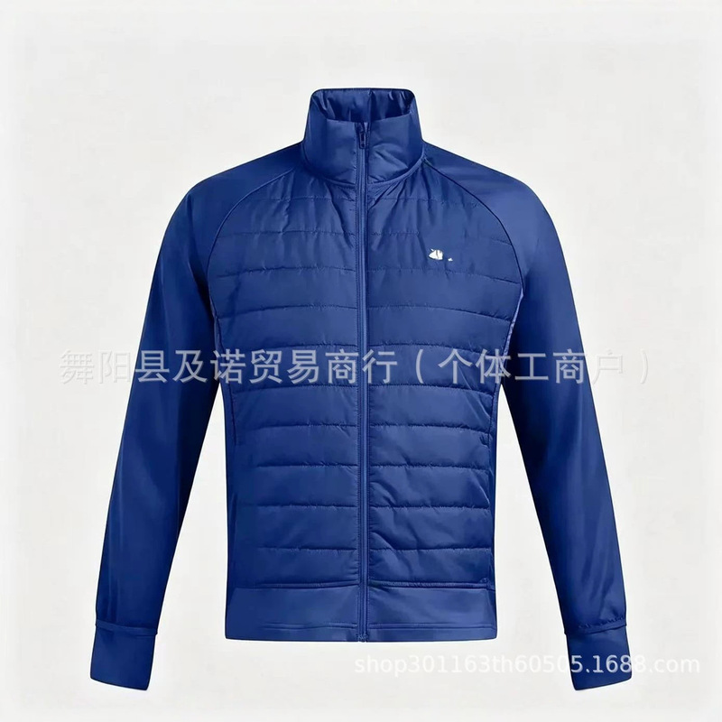 New men's cross-border warm stand-up collar zip-up long-sleeve running sports reflective mixed cotton jacket in stock, white New men's cross-border warm stand-up collar zip-up long-sleeve running sports reflective mixed cotton jacket in stock, white