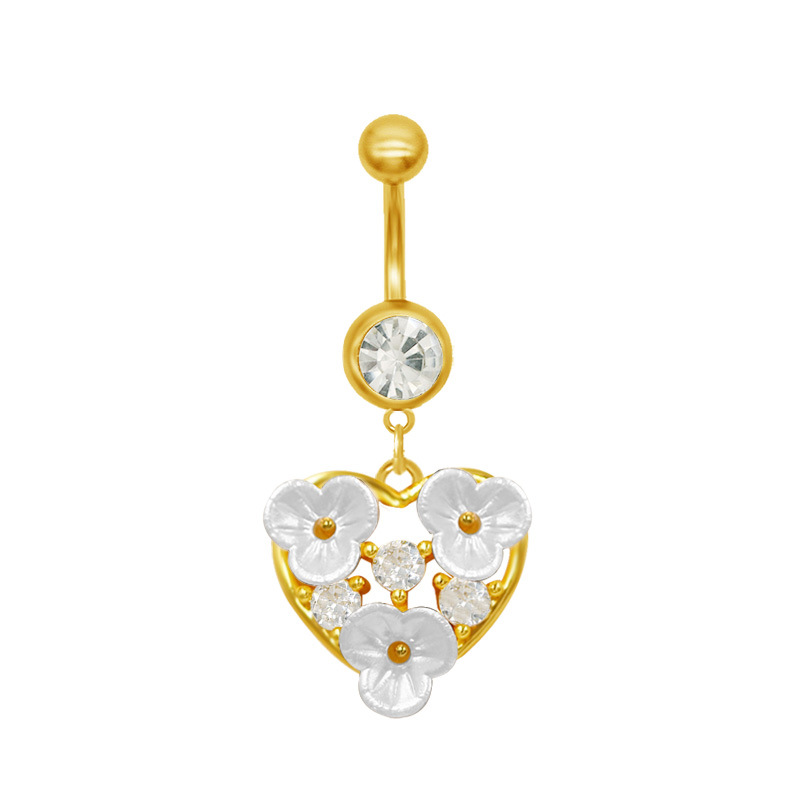 Piercing de nombril lune et papillon avec strass en forme cœur_voghion.com
