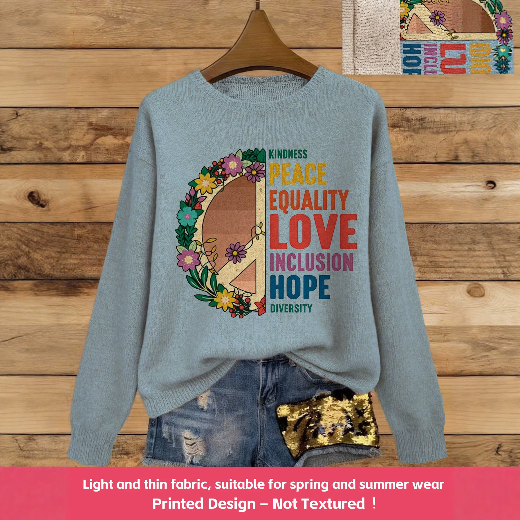 Cross-Border New Vintage Print Round Neck Long-Sleeve Floral Loose Sweater for Spring and Autumn, Selected Popular Foreign Trade Item