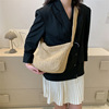 Straw capacious shoulder bag, summer fashionable underarm bag, one-shoulder bag