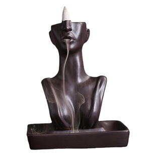 Cross-border Ceramic European and American Beauty Statue Back-flowing Incense Burner Creative Beauty Sandalwood Smoke Back-flowing Incense Burner Home Ornaments