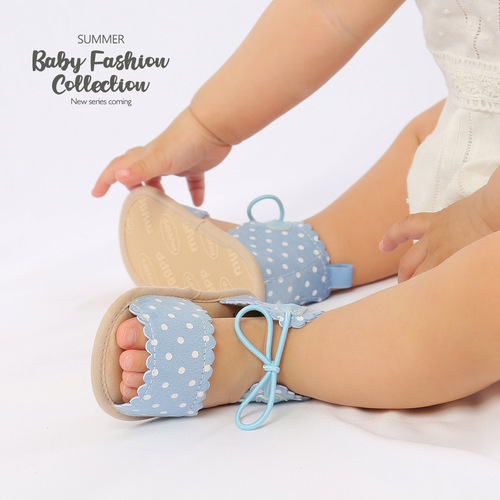 New spring and summer polka dot baby sandals baby shoes toddler shoes women's bow M2009