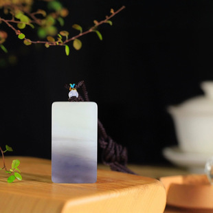 Jin Yu Tang boutique Hetian jade smoke purple double color gradient safe and uneventful brand artistic conception beautiful oil moist as fat full