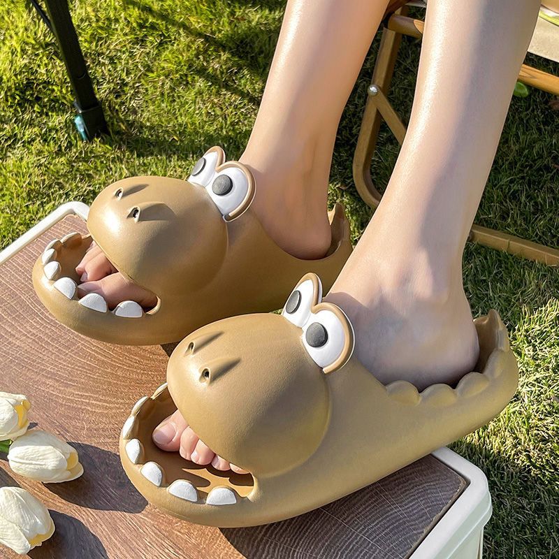 Dinosaurio lindo hogar antideslizante suela gruesa zapatillas para niños verano Niños Niñas EVA cerrado dedo del pie bebé zapatillas al aire libre