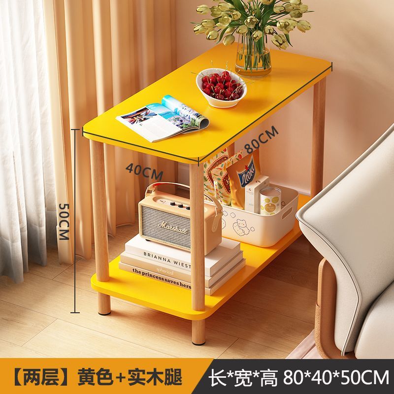 Sofá de mesa de té sala de estar pequeño gabinete de mesa de cabecera móvil gabinete de mesa lateral simple alquiler de mesa cuadrada