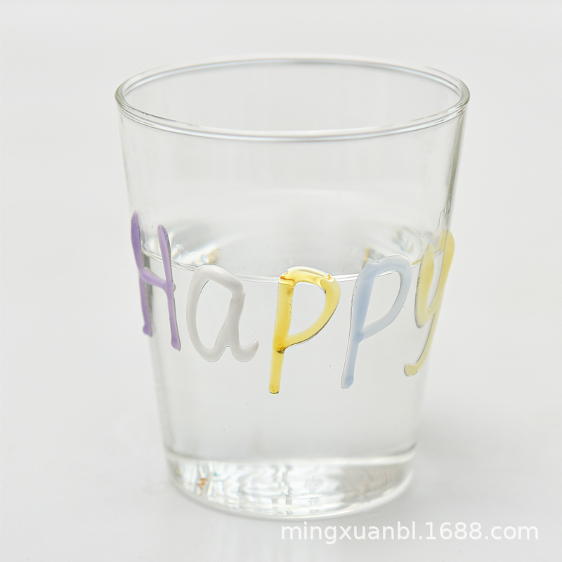 Pintado a mano de letras de colores graffiti vidrio ins borosilicato de vidrio resistente al calor taza de jugo taza de café taza de leche