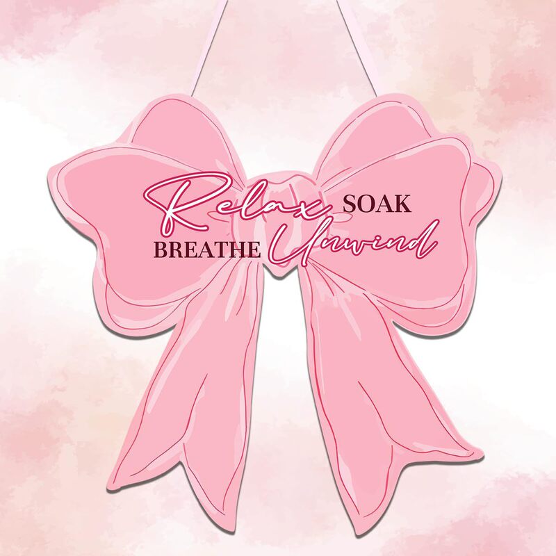 Pink Bow Wall Decoration Psalm Wall Sign Gift Preppy Bow Hanging Sign