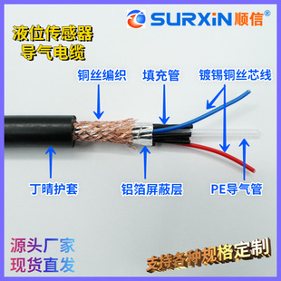 Factory price direct supply DQYDP 2*0.2 input liquid level air guide cable braided shielded tinned copper cable