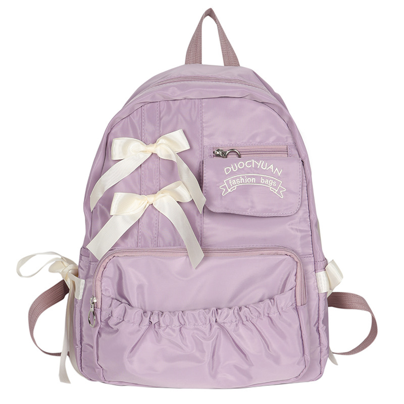 Bolsa escolar de estudiantes universitarios de gran capacidad de mujeres, mochila de la escuela secundaria de color sólido, mochila universitaria