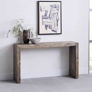 Solid Wood Entrance Table Minimalist Retro Long Middle Hall Table Entry Partition Entrance Table Wall-side Entrance Cabinet Table for Table