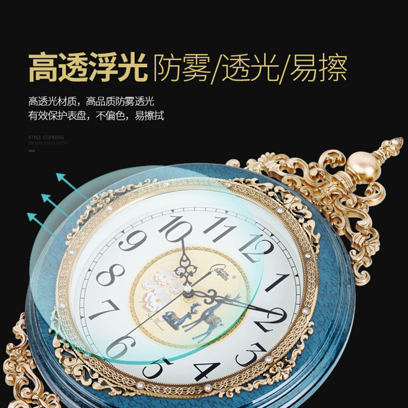 欧式摇摆挂钟客厅复古时钟简约时尚挂表卧室超静音石英钟表|undefined