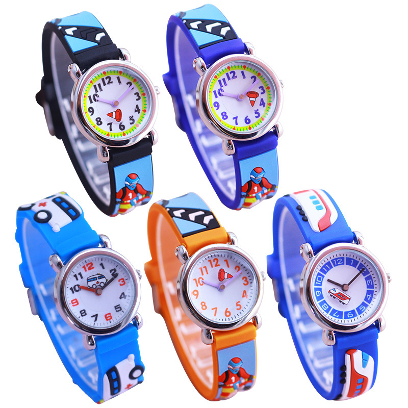 Factory wholesale children's watch creative motorcycle rider boy's silicone strap quartz pointer waterproof wrist watch