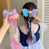 Children's hair accessory, hairgrip with bow from pearl, hairpins for princess, Korean style