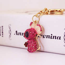 可爱水晶饰品创意老鼠动物汽车钥匙扣女包配饰挂件钥匙链新款1353