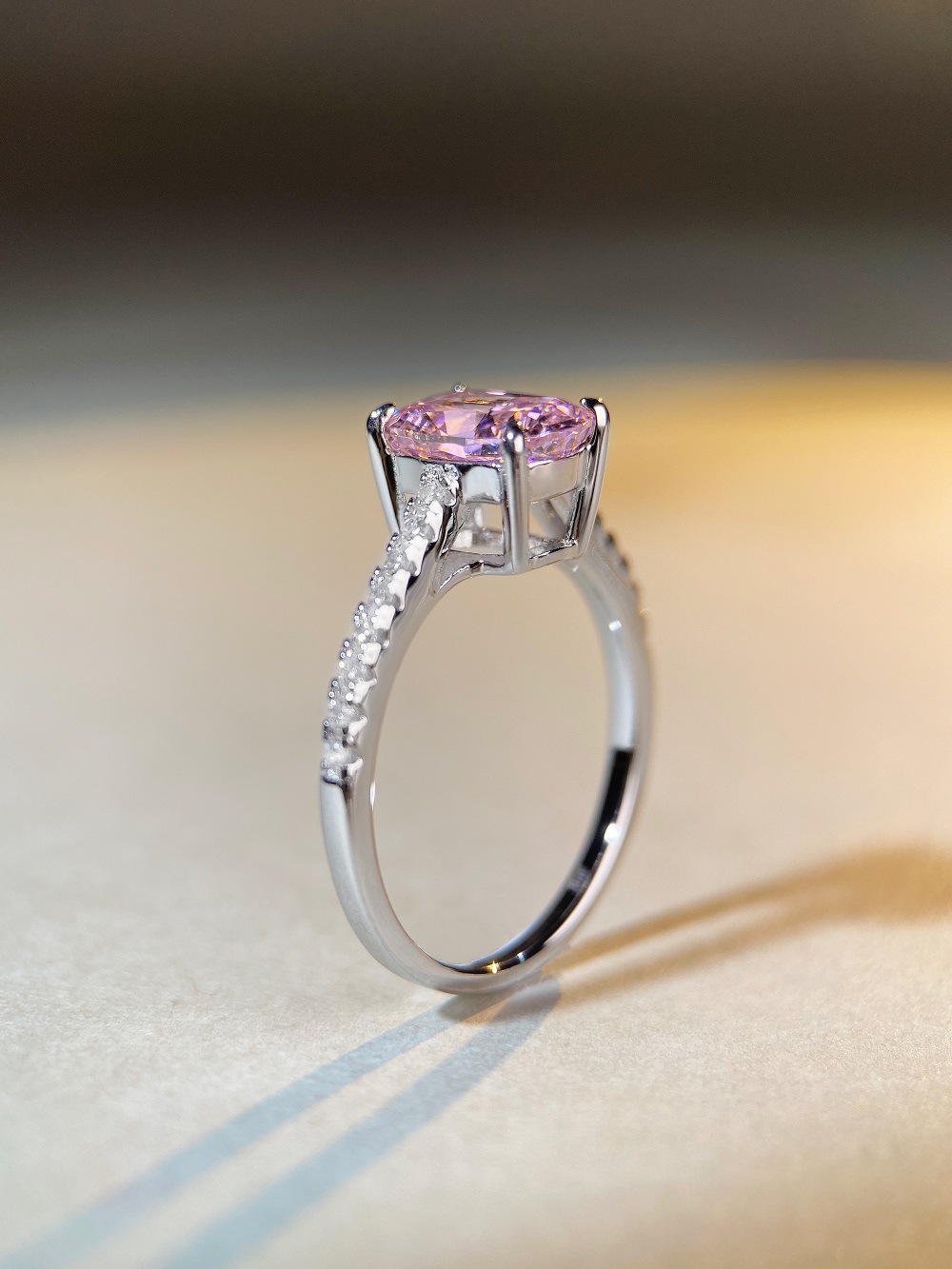 Lady Oval Sterling Silver Plating Rhinestones Rings 1 Piece