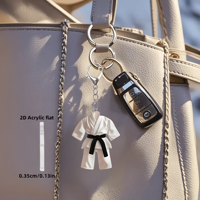 Popular Platform 2D Acrylic Karate Uniform Keychain, Stereo Taekwondo Pendant, Creative Jewelry Wholesale