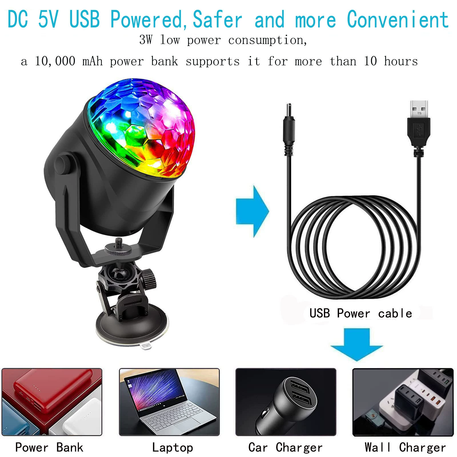 USB-пульт дистанционного управления, маленький светящийся шар с присоской, световой эффект для караоке-баров, дискотек, вечеринок, ночник