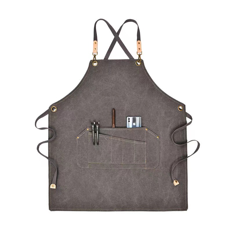 Customized Logo Printing Manicure Cafe Hairdresser Men's Work Clothes Canvas Apron Women's Milk Tea Shop