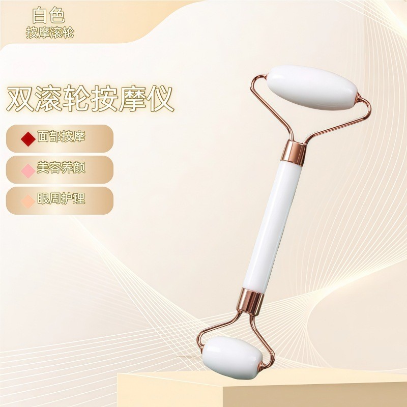 Rodillo facial de cristal en forma de corazón para masaje y lifting