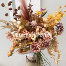 有幸秋日布置橙色系仿真花干花人造家居摆件高品质服装店橱窗
