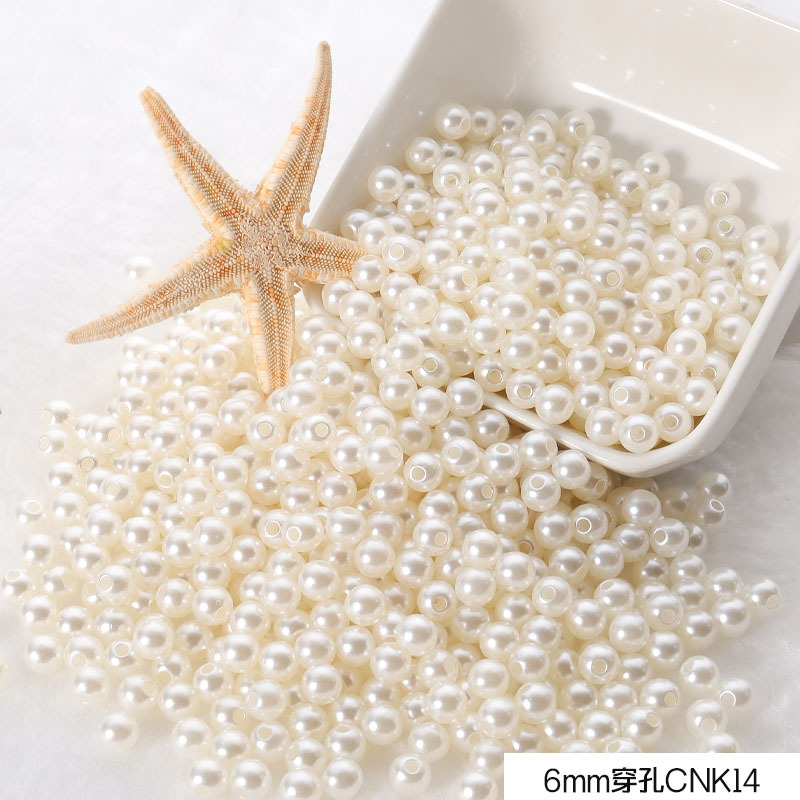 3-10mm blanco puro beige perforado ABS perla de plástico diy zapatos ropa ropa sombrero pendientes pulsera collar con cuentas