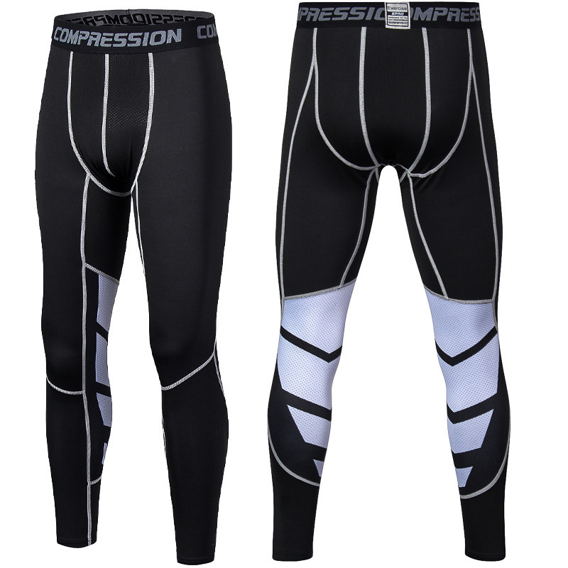 Summer Running Training High Elastic Compression Basketball Leggings Spot Sports Tights Quick-drying Men's Fitness Pants