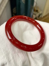 跨境代发天然红玛瑙批发玉髓手镯宽胎手镯显白女本命年七夕礼物