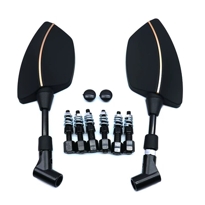 Motorcycle Modification Accessories Universal Motorcycle rearview mirror - black-gold