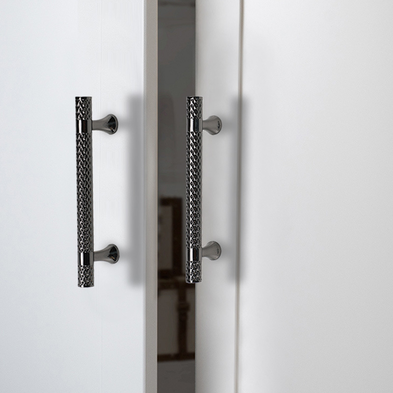 Nordic light luxury personalized gold and gray handle European style cabinet wardrobe drawer cabinet door handles solid round head handles